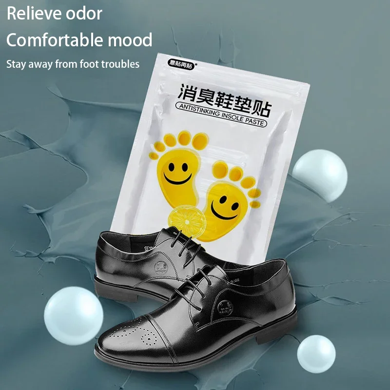 Lemon Fresh Shoe Deodorant Paste, Anti Foot Sweat & Foot Odor Insole Sticker, Deodorizing Patch For Stinky Sports Shoes