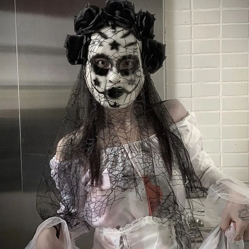 꽃 해골 가면 무도회 여성 할로윈 유령 죽은 마디 그라 파티 무도회 재미있는 코스프레 마디 그라 테러 남성