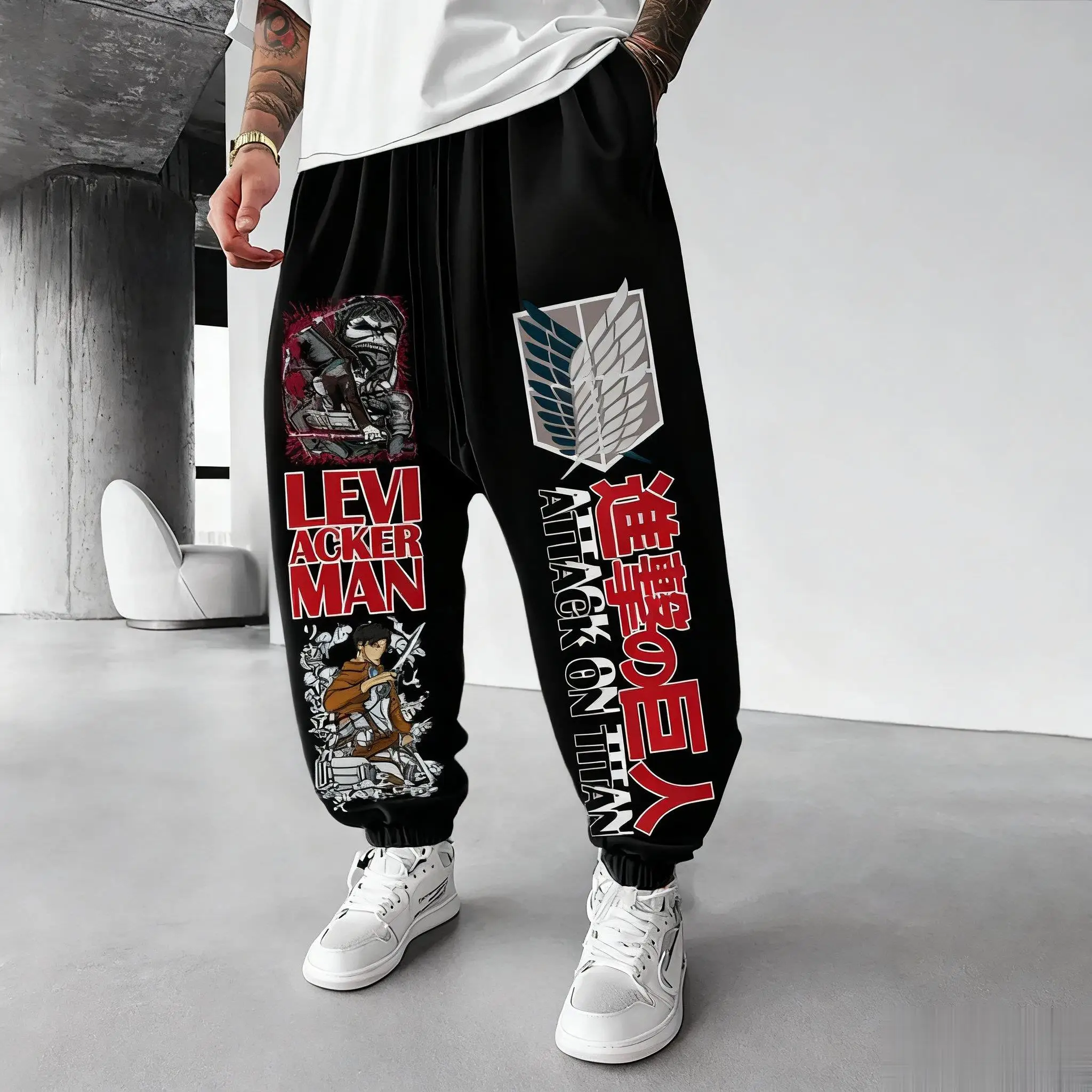 Attack on Titan Anime Sweatpants Men Women Japanese Cartoon Print Jogger Pants Casual Streetwear Hip Hop Trousers Autumn Winter