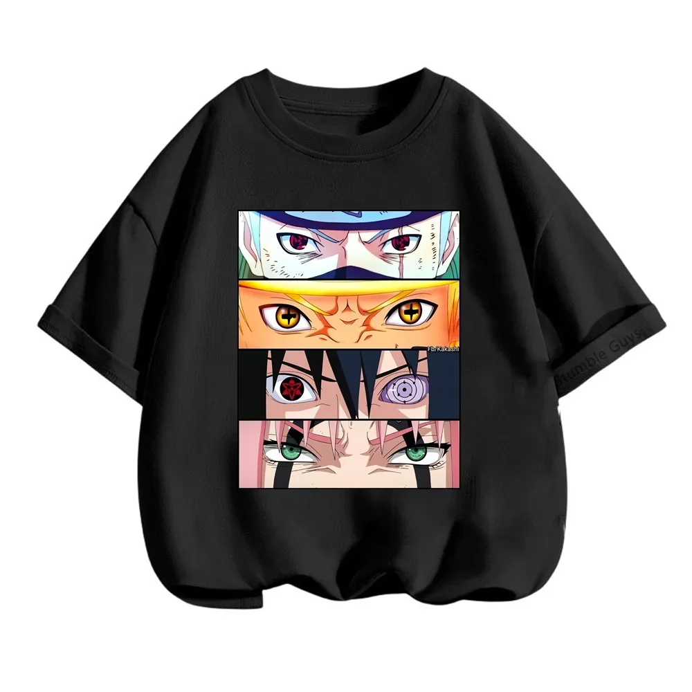 Summer Narutoes Tshirt Boys Clothes Girls T-shirt Anime Kids Cartoon Tees Children Teen Short Sleeve Tops Fashion Baby Clothing