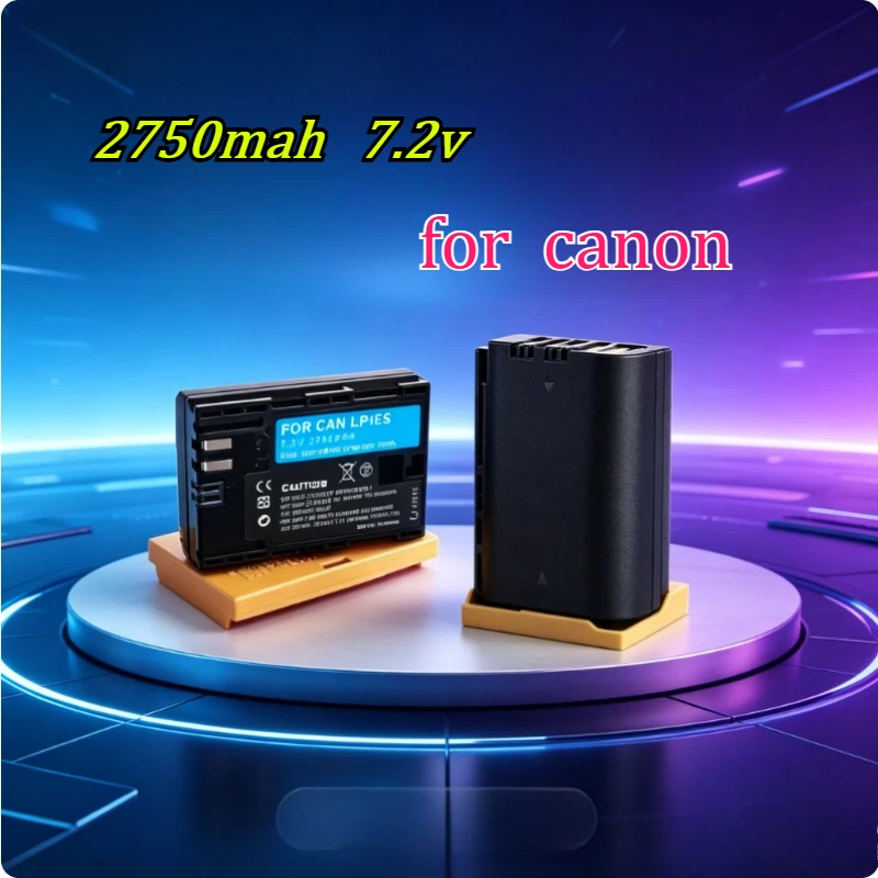2750mAh 7.2V Camera Battery Replacement  LP-E6 LP-E6N  Compatible for  Canon 5D3 5D4 6D 7D2 80D 90D Digital SLR Camera