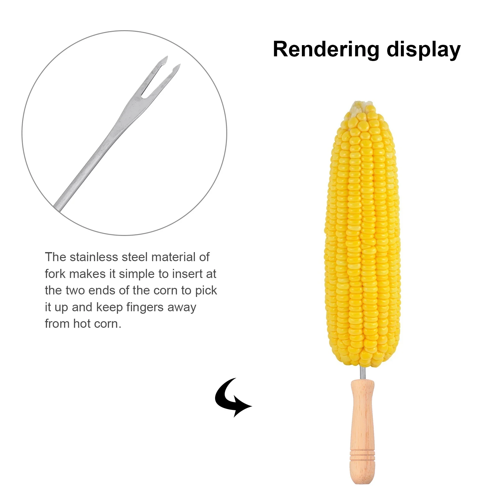 

6 pcs Chocolate Hot Pot Fork Stainless Steel Bbq Fork For Corn On The Cob Sweetcorn Holder Home Cooking Skewer Tool Set