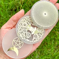 6cm Natural Crystal Selenite Slice Slab White Gypsum, Natural Selenite Stone Crystal Disc, Selenite Charging Plate 5