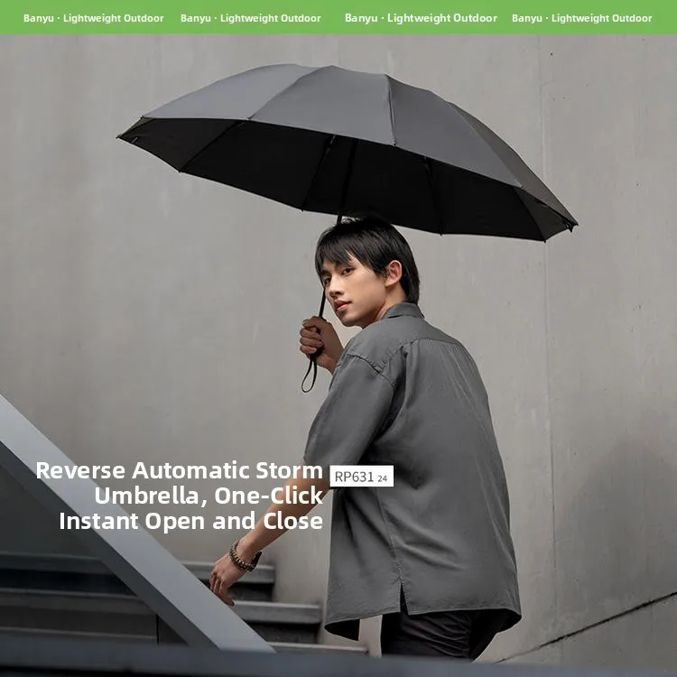 

Auatic Umbrella Banana RP63 Tee Fold Large Umbrella Surface Resistant Reversible Sunny Rain Dual Purpose Aluminum...