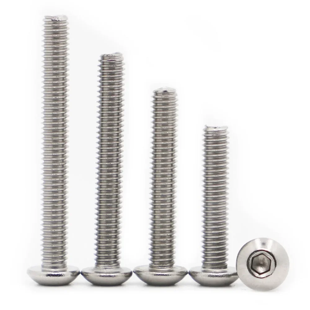 

2-50pcs Round Hexagon Screw ISO7380 M2 M2.5 M3 M4 M5 M6 M8 M10 A2-70 Stainless Steel Hex Socket Button Head Allen Bolt Screws