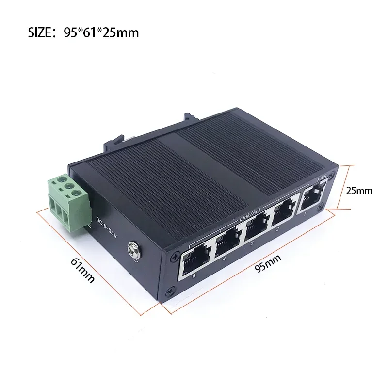 Unmanaged MINI  5/10port 10/100M 5V-58V 5/10port 100M port industrial  ethernet switch Lightning protection 4KV, anti-static 4KV