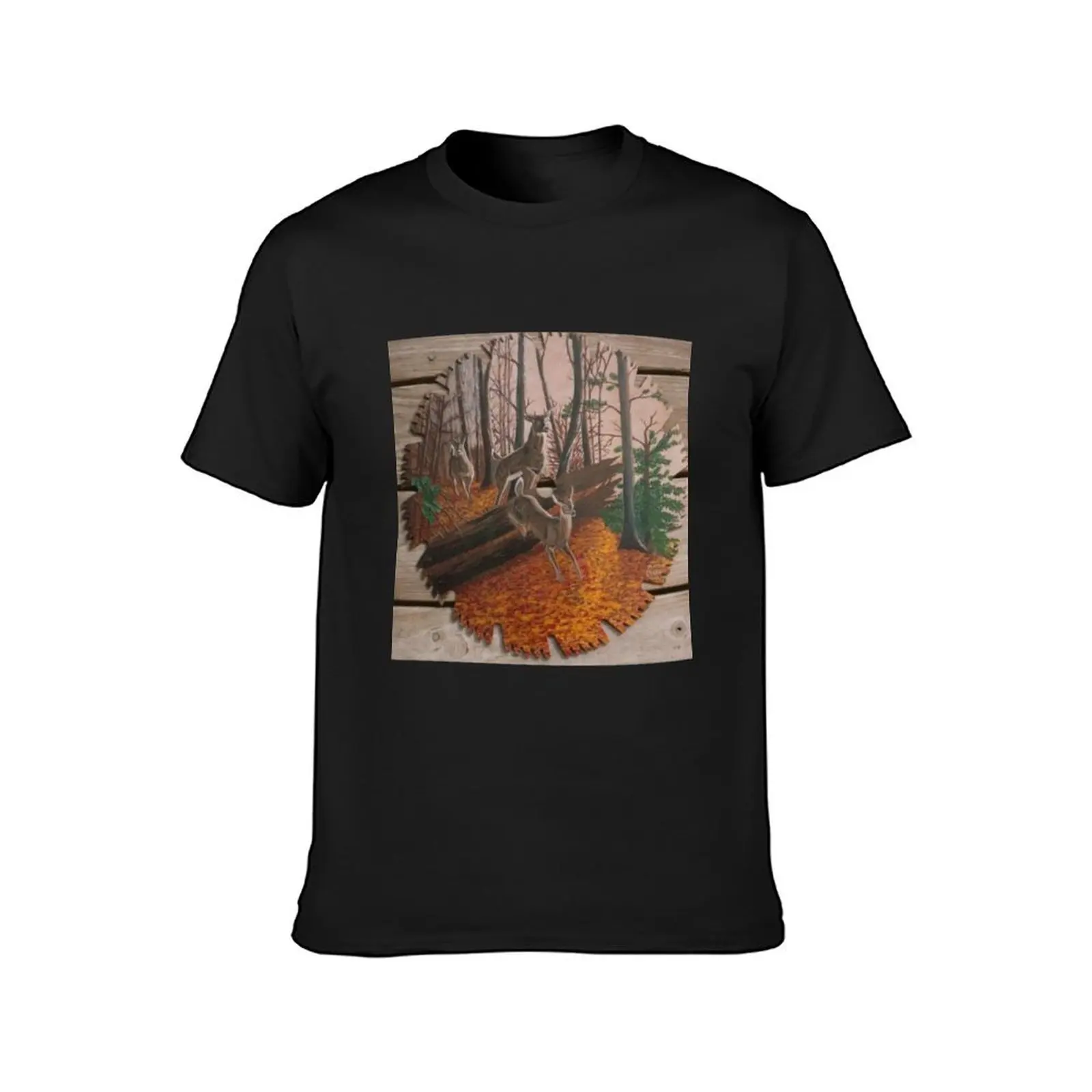 Deer at Dawn T-shirt quick-drying funnys summer tops mens white t shirts