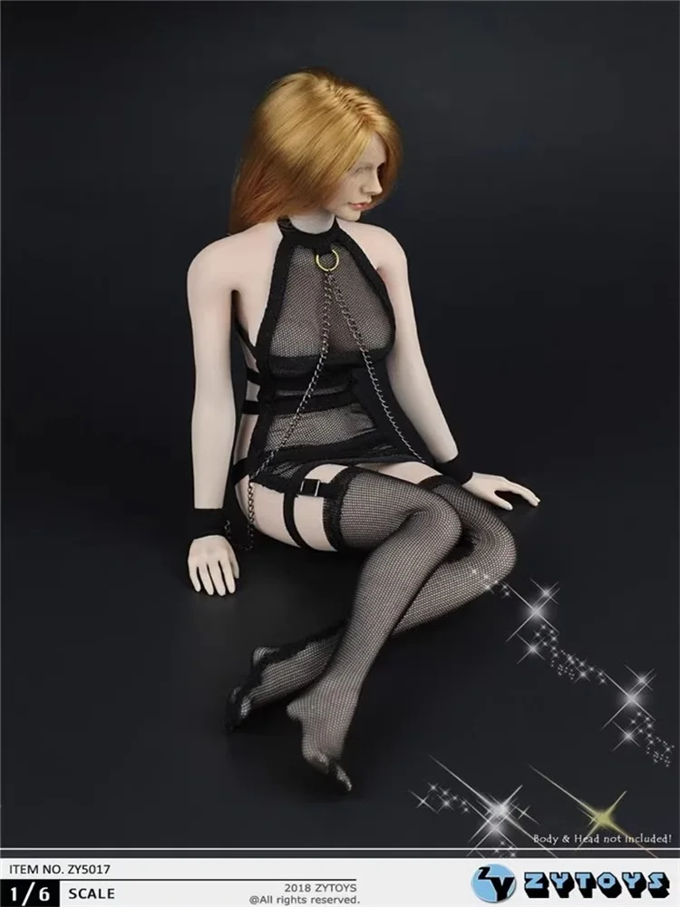 ZYTOYS ZY5017 1/6 여성 군인 패션 메쉬 시스루 속옷 스타킹 의류 세트 12'' 액션 피규어 재고 있음