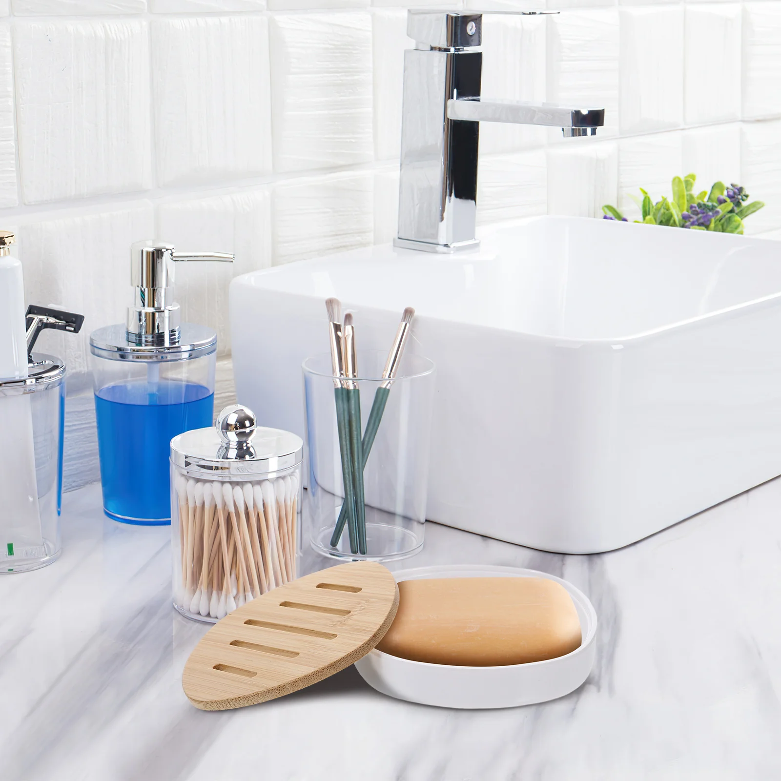 

Bamboo Soap Dish Lightweight Exquisite Drainage Holder for Bathroom Shower Kitchen Bar Soap Tray Storage Container