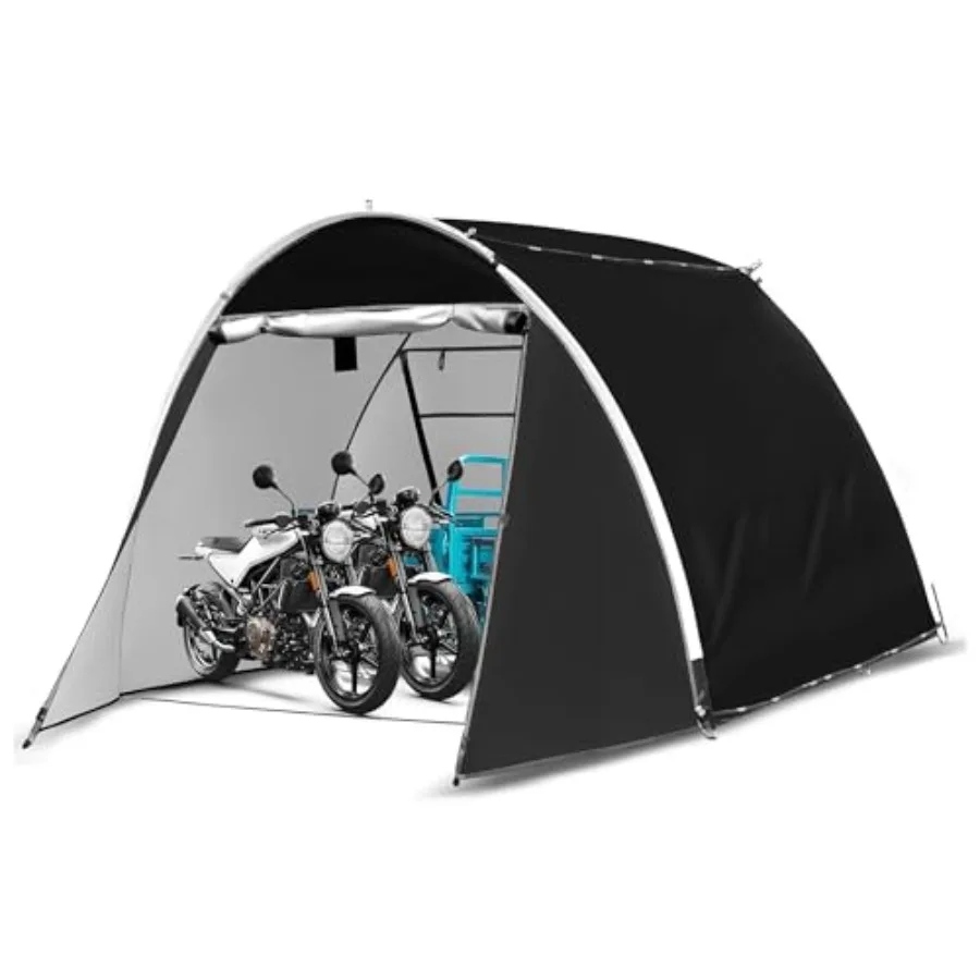 

Bike Storage Shed Tent 98.4 x 82.7 x 65 in Outdoor Portable Bike Storage 210D Oxford Fabric PU4000 Waterproof 2 Rolling Doors S
