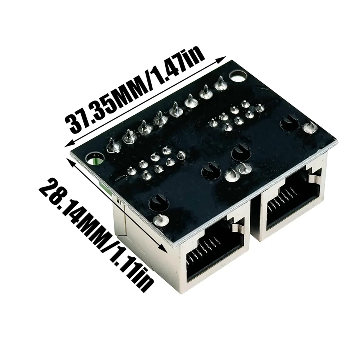 4PCS RJ45 Ethernet Dual Female Terminal Breakout Board,3.5mm Pitch Connector Board Shielded Network Adapter Terminal TQ