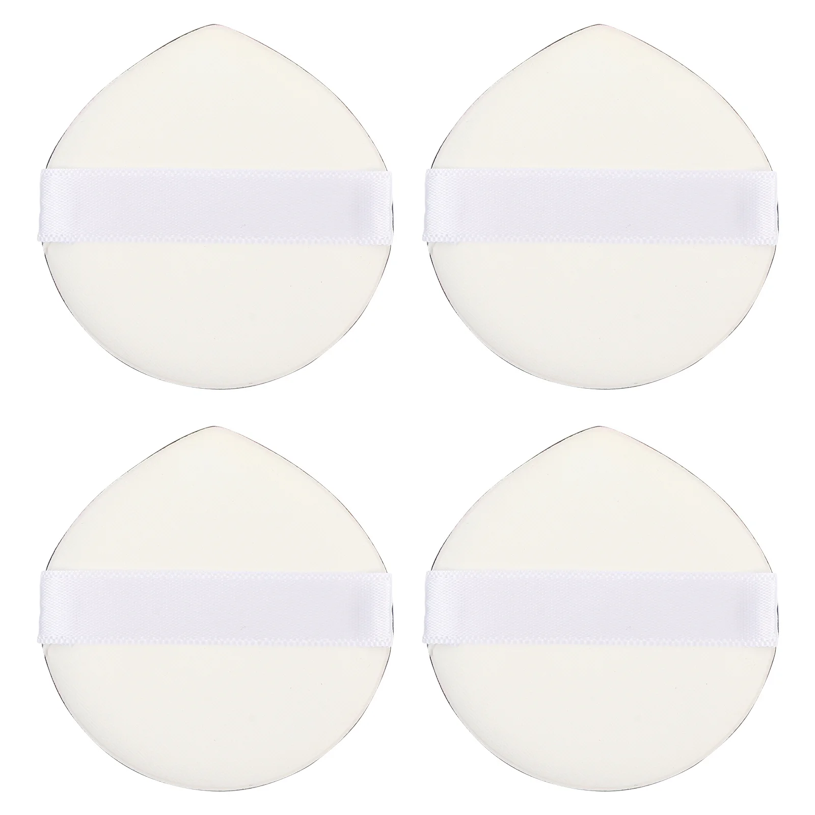 4Pcs Heart Shape Powder Puff Soft Skin Friendly Makeup Applicator Ribbon Handle for Foundation Cream Concealer Blusher Loose