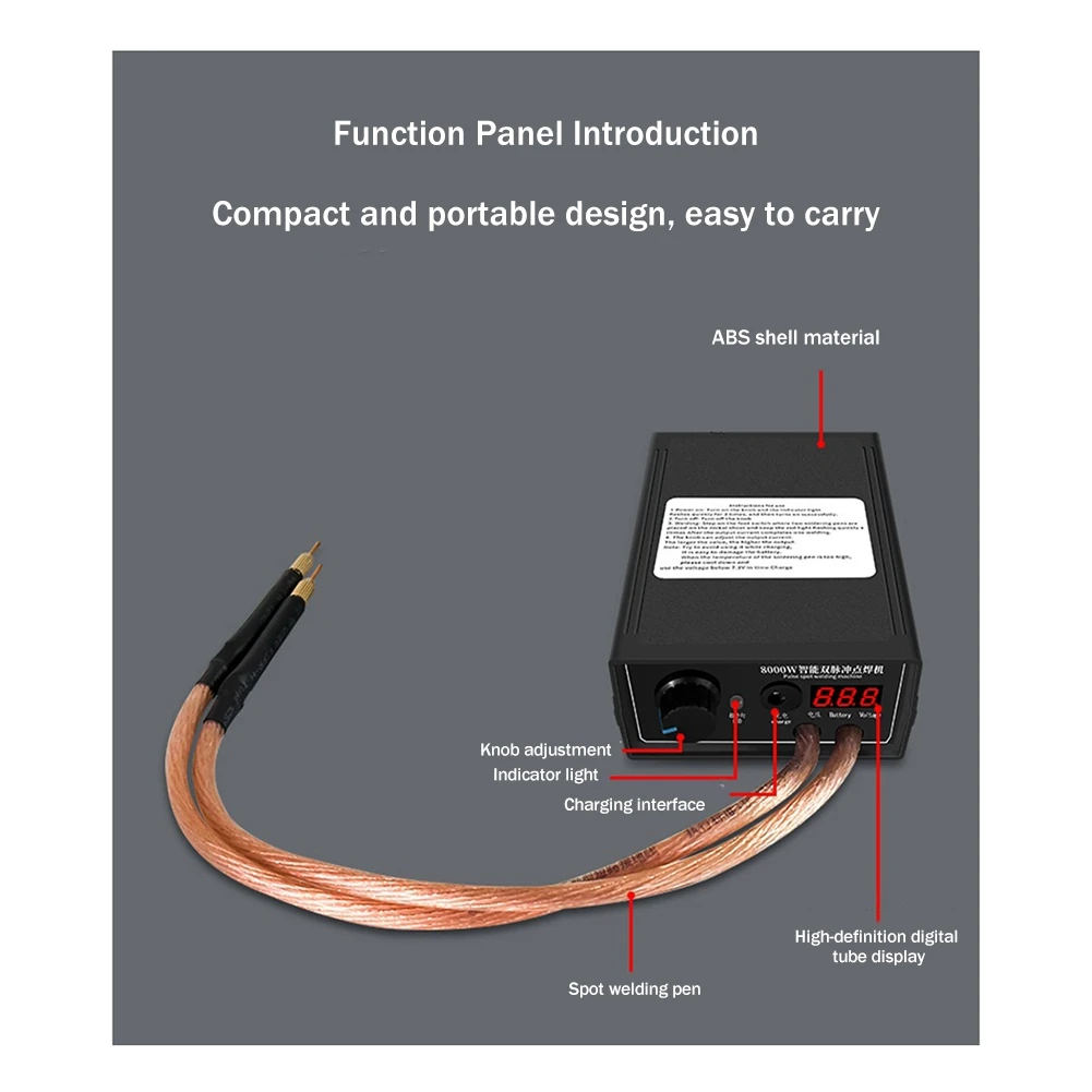 

HOTA43T 8000W Мощный аппарат для точечной сварки, портативный сварочный аппарат для литиевых аккумуляторов 18650, DIY-набор, вилка EU