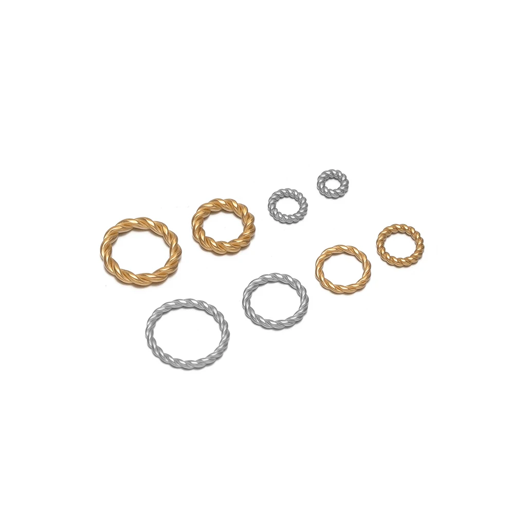 50-20 Stück Nicht Verblassende Edelstahl-Drehseil-Schlaufenringe, Runde Verbinder für DIY Handgemachten Schmuck und Schlüsselanhänger-Herstellung – Detail 3