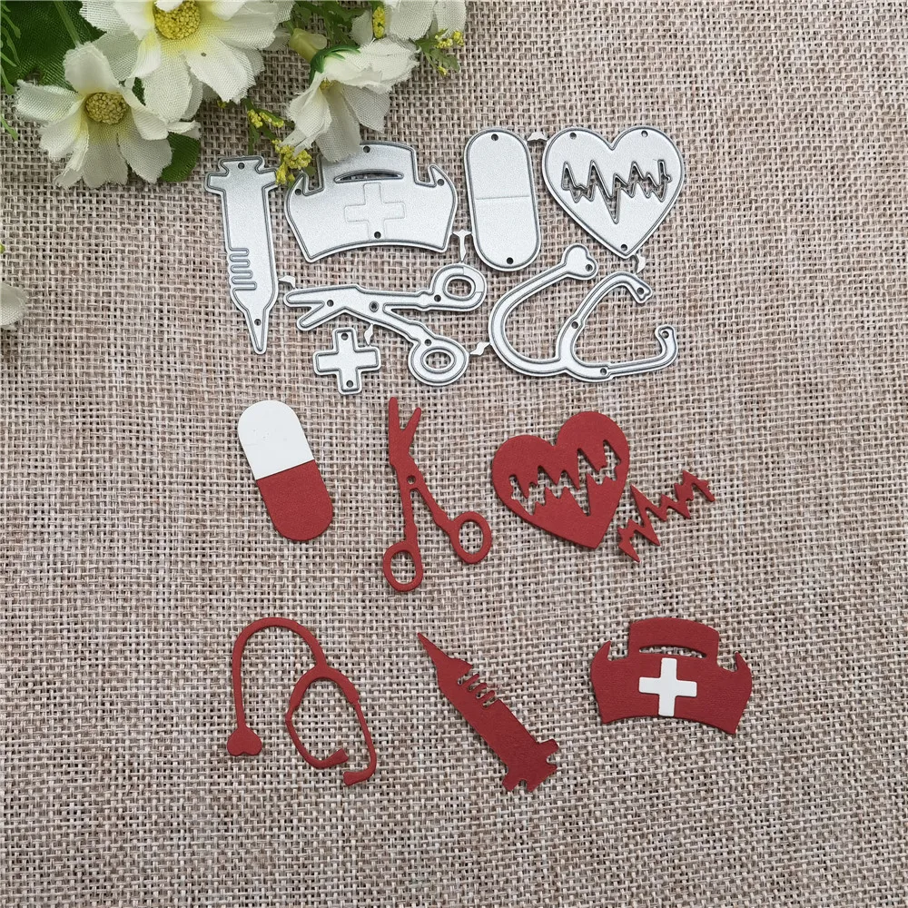 Creative nurse hat syringe Metal Cutting Dies Stencils For DIY Scrapbooking Decorative Embossing Handcraft Die Cutting Template