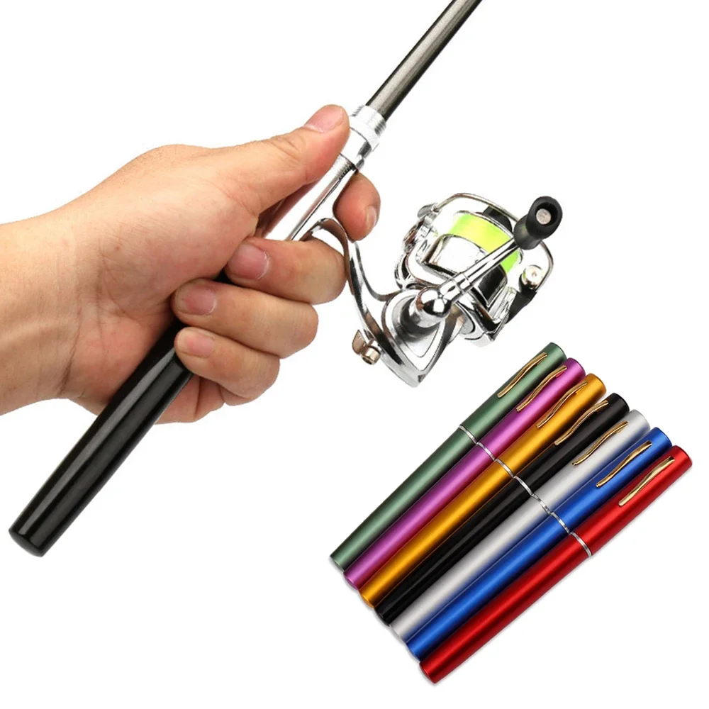 Fishing Rod Reel Combo Mini Pen Fishing Pole Telescopic Fishing Rod Spinning Reel Combo Kit Fishing Tackle Fishing reel spinning