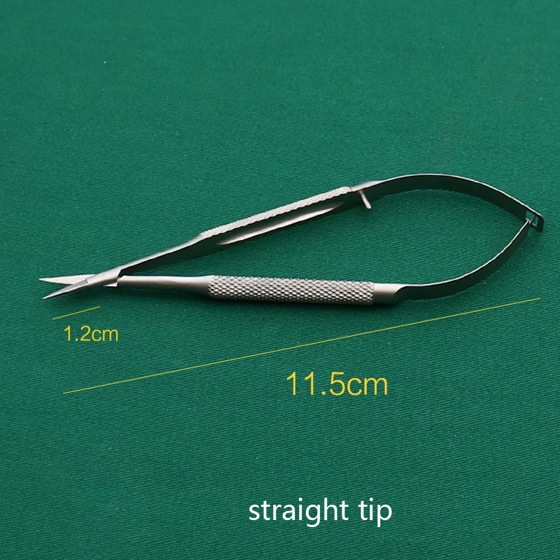 Tijeras dentales de titanio/acero inoxidable, instrumentos oftálmicos para cirugía oftálmica, tijeras corneales de 12,5 cm, herramientas para párpados