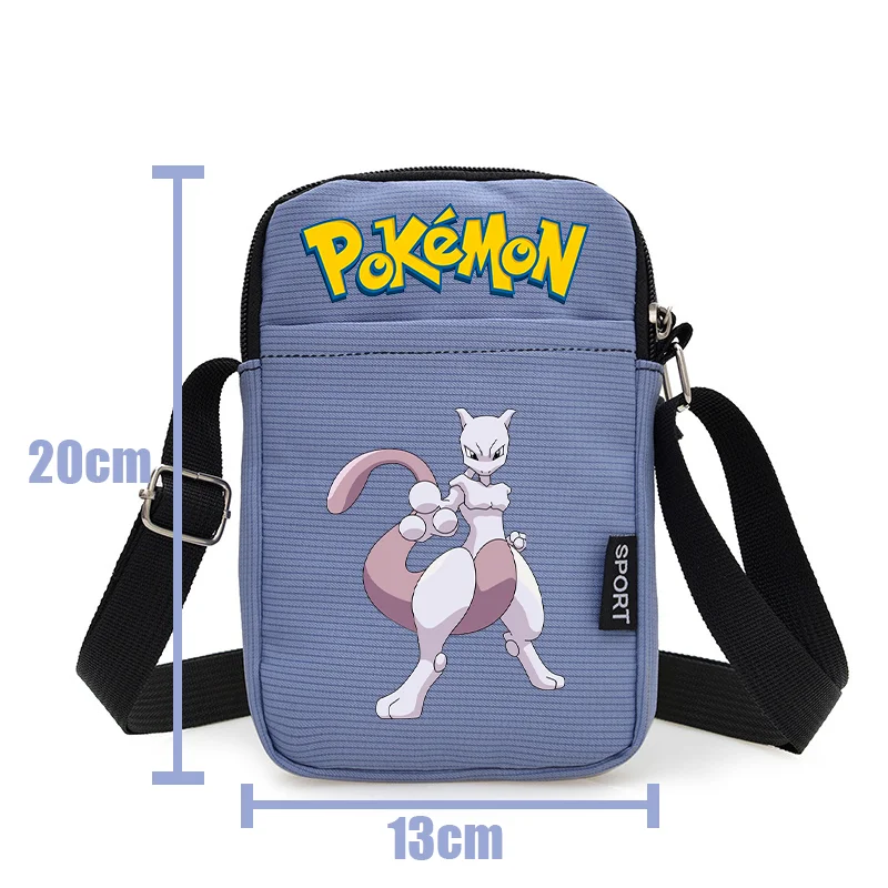 Anime Poke mon Card Storage Wallet Purse Candy Bag Travel Handbags Black Blue Cartoon Crossbody Shoulder Zipper Birthday Gift view 2