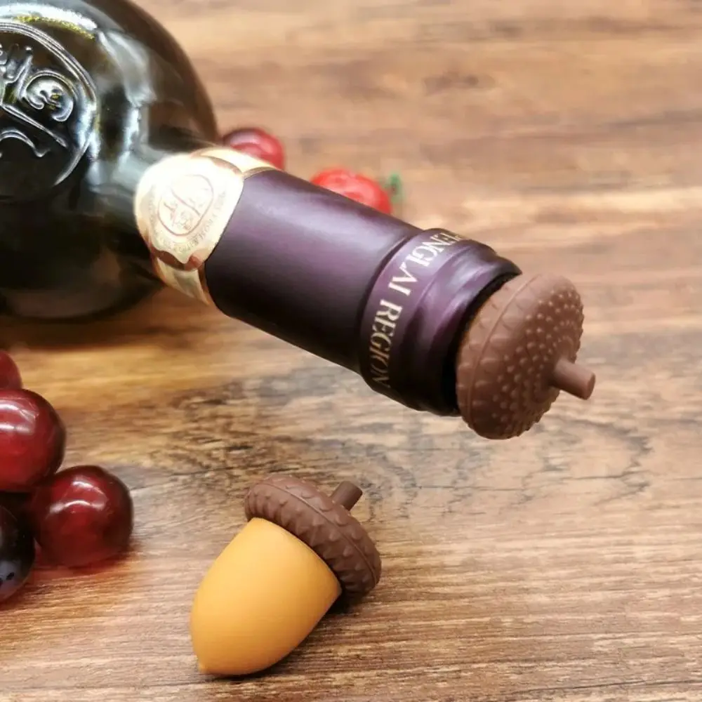 

New acorn mini bottle stopper Silicone pine cone Champagne stopper home red wine stopper wine stopper cap