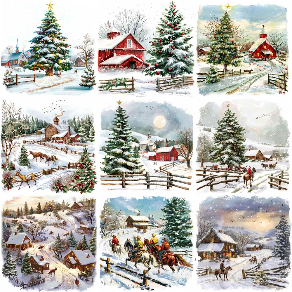 20pcs Christmas Farm Ranch Anime Stickers Pack Varied for Kid Crafts Scrapbooking Luggage Laptop Car Aesthetic Decoration Decals