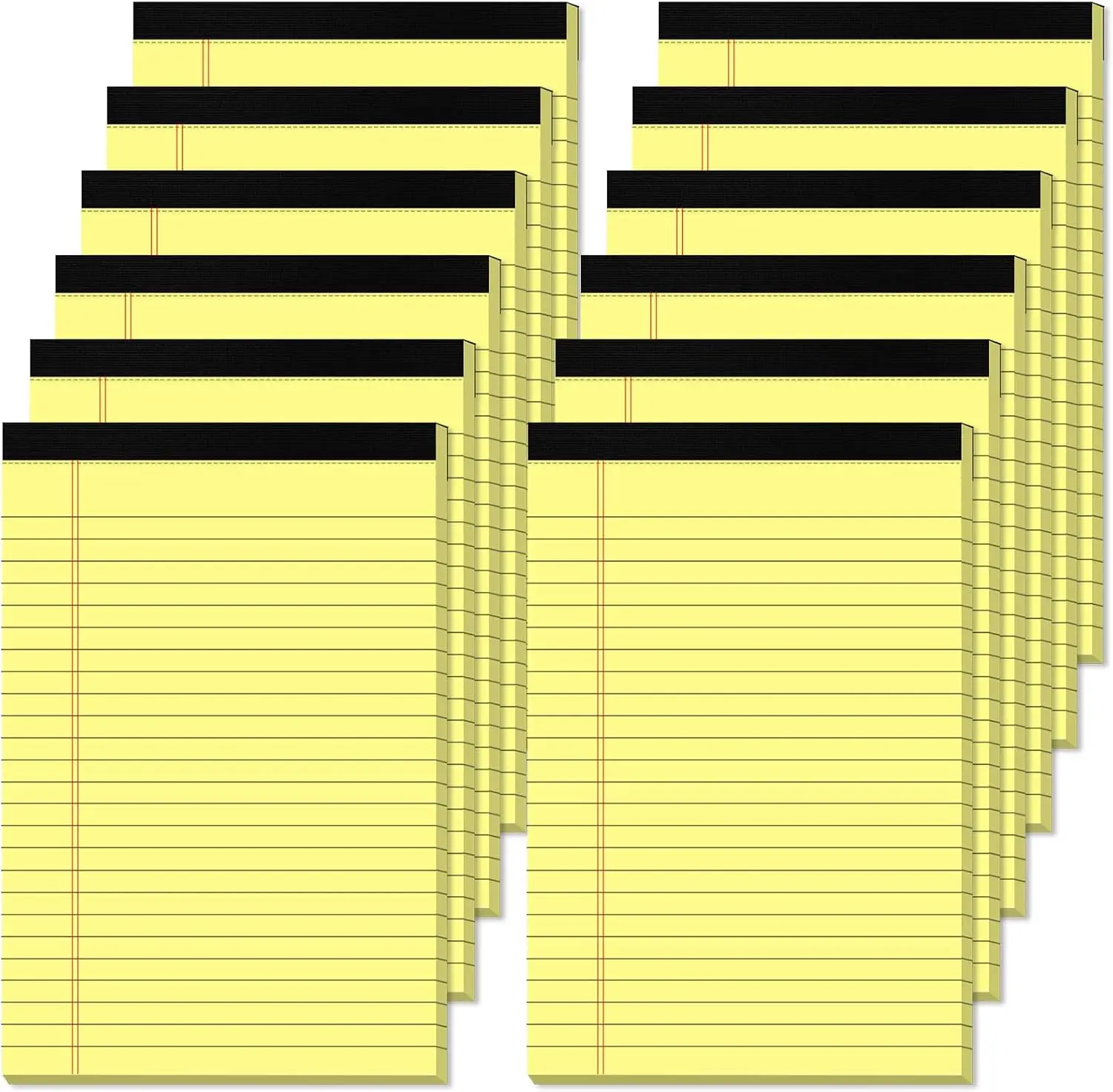 

5x8 Yellow Legal Pads, 12 Pack, 80gsm, College Ruled, 30 Sheets, Perforated