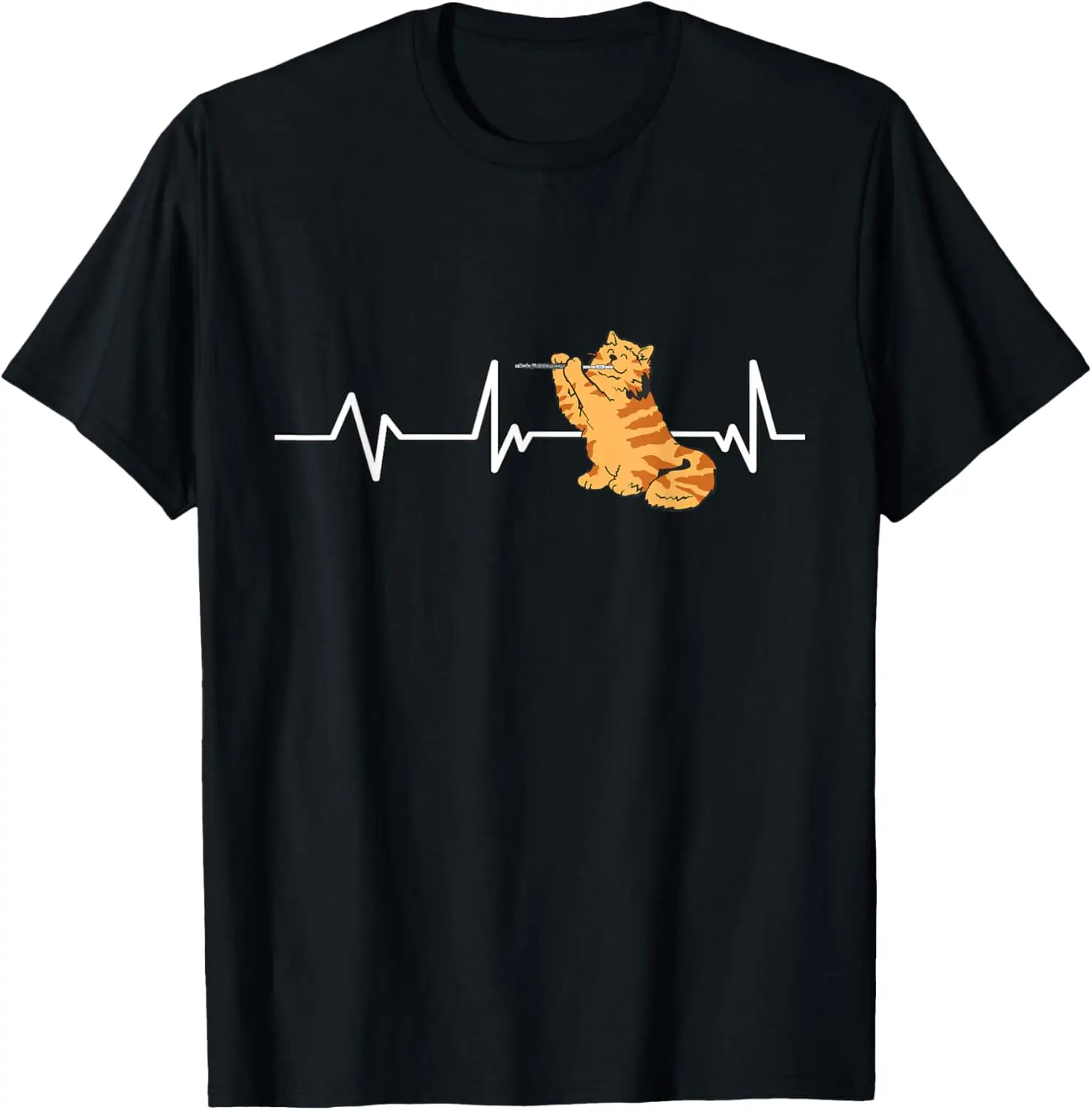 

Flute Cat Heartbeat Flute Cat Gift Flute Cat T-Shirt