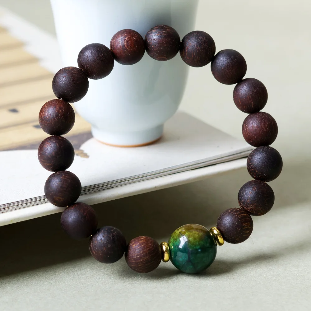 

Premium Agarwood Single-Strand Bracelet Original Artisan-Crafted Chinese-Style Wooden Prayer Beads Buddhist Rosary
