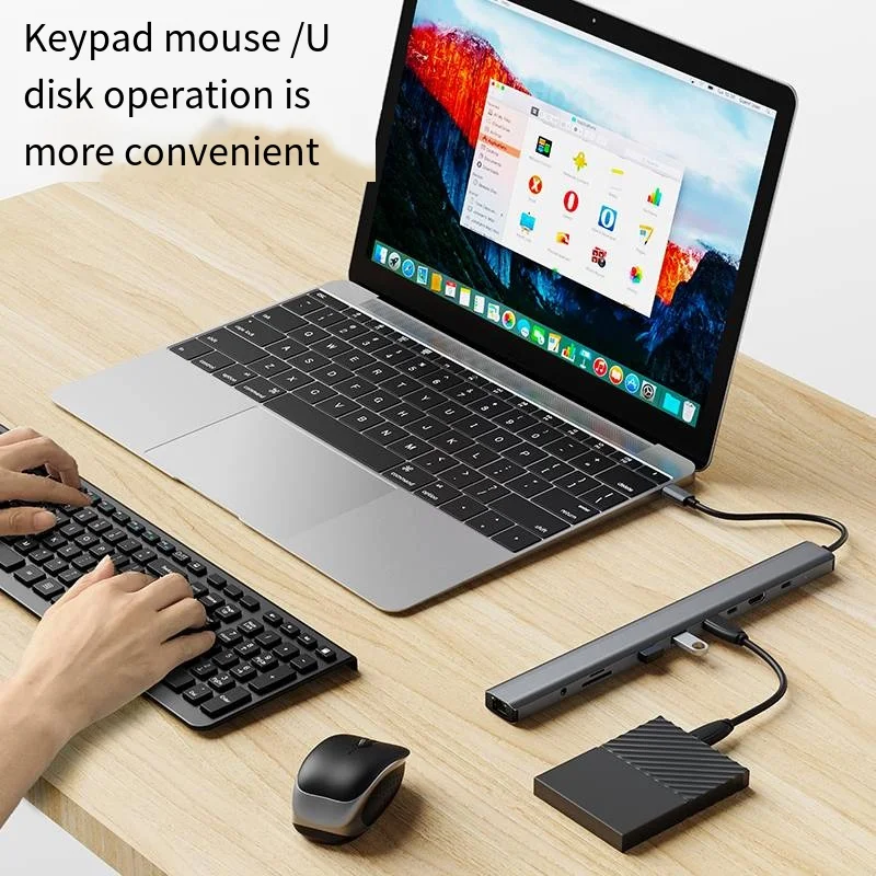 Imagem -04 - Adaptador Multiport Usb c Hub 10 em Dongle Portátil 4k Hdmi pd 100w Usb 3.0 Gigabit Ethernet Rj45 Suporte para Laptop