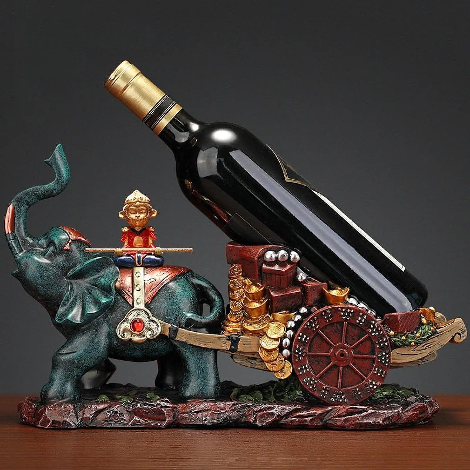 

Elephant Wine Rack Gifts Organizer Horse Statue Resin Storage Elephant Shaped Wine Cabinet Decoration Home Wine Wine Bottle Rack