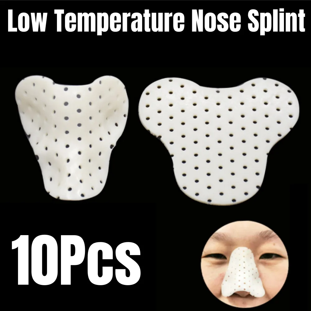 10pcs Thermoplastic Nasal Splint Rhinoplasty Immobilized Trapezoidal Nose Nasal Splint Low Temperature Nose Splint Ortho