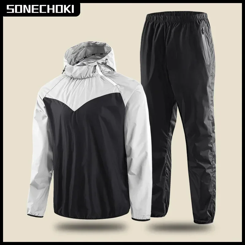

Unisex Gym Clothing Set Men Full Body Sweating Sportswear Women Boxing Training Running Fitness Weight Loss Tracksuit