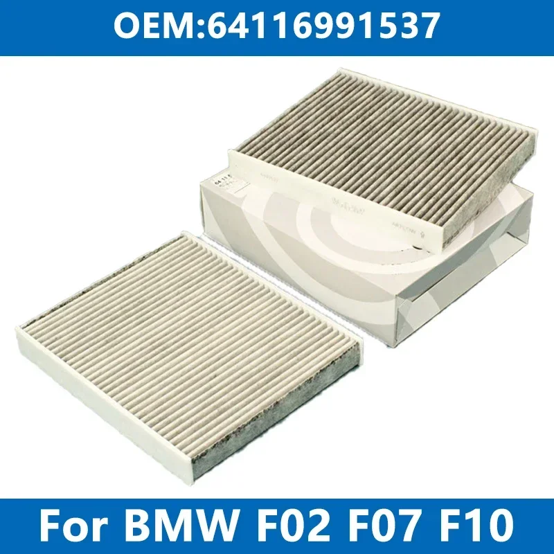 2Pcs Car Cabin Air Filter Conditioner 64116991537 For BMW F01 F02 F06 F07 F10 F11 518d 520d 523i 525 528 530 535 640 730d 740Li