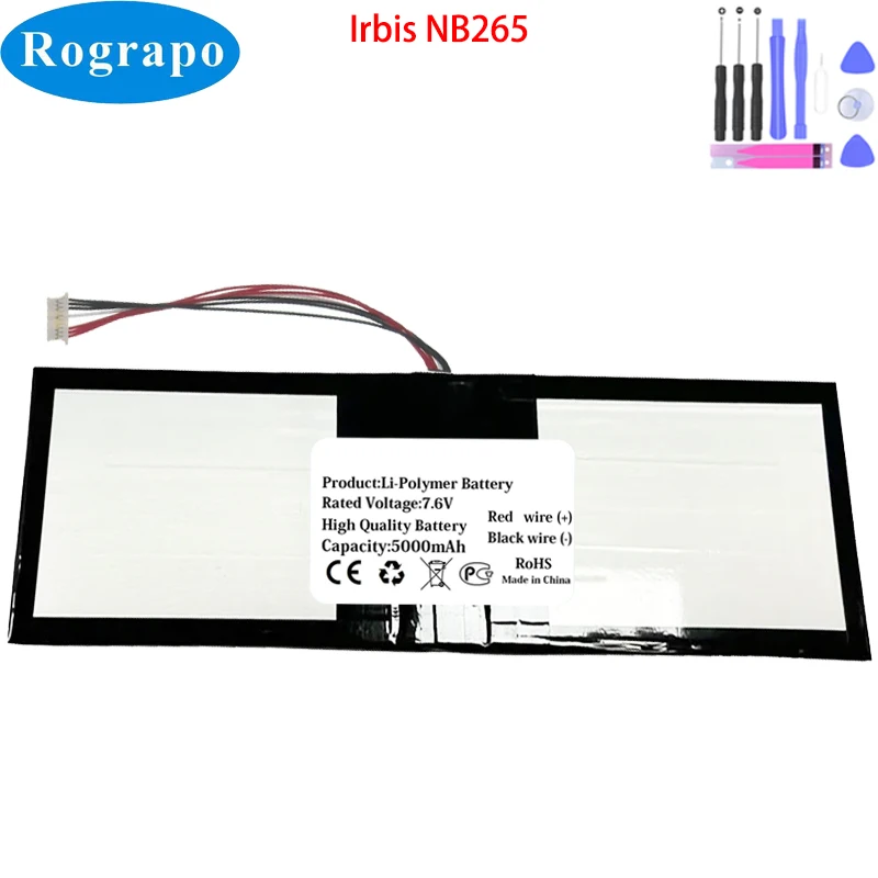 Новый аккумулятор для ноутбука Irbis NB265, 7,6 В, 5000 мАч, 10 контактов, 7 инструментов для проводов Новый аккумулятор для ноутбука Irbis NB265, 7,6 В, 5000 мАч, 10 контактов, 7 инструментов для проводов