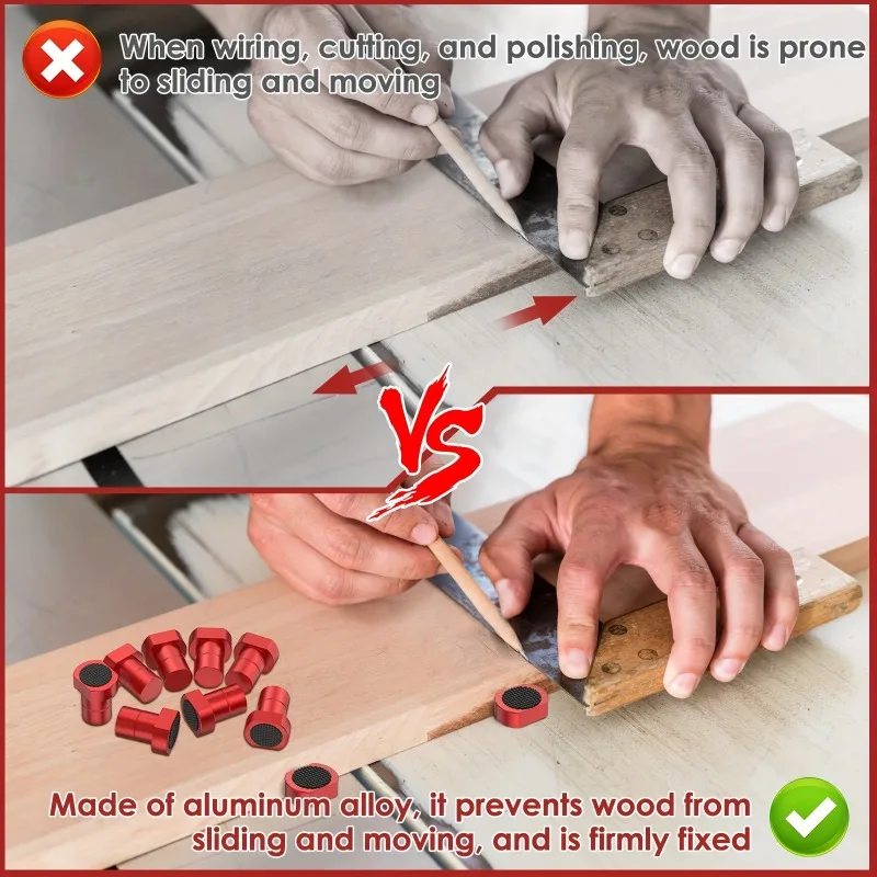 8 قطعة منضدة الوتد الفرامل الكلاب لسان سدادة 19/20 مللي متر سبائك الألومنيوم سدادة ورشة عمل الجدول الحد كتلة أدوات النجارة