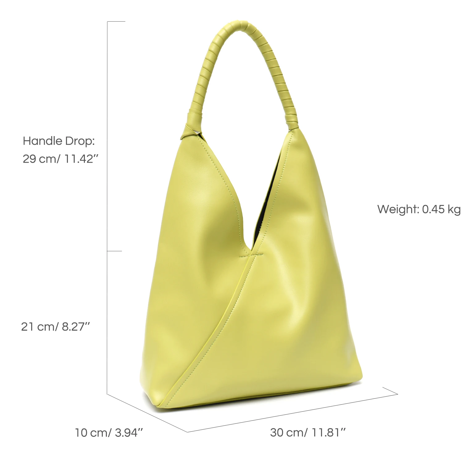 CEZIRA Design PU Vegan Leather Women Over Shoulder Hobo Bag Single Woven Handle Bucket Lady Large Soft Casual Handbag Inner Bag