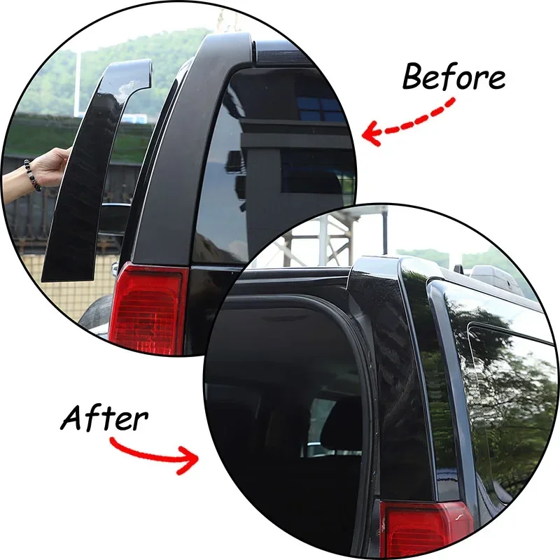 For Hummer H3 2005 2006 2007 2008 2009 Car D-pillar Decorative Cover ABS Exterior Accessories 2 Pcs