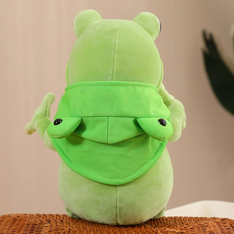 Kawaii Cloak Frog Plush Toy Soft Stuffed Animal Lovely Hat Big Eyes Anime Doll Baby Hug Pillow Children Boy Birthday Gifts