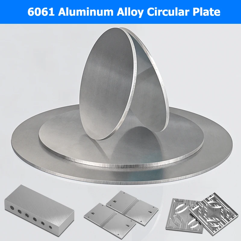 6061 Aluminum Alloy Circular Plate Thickness 1-6mm Aluminum Disc Diameter 50/80/100/150/200/250/300/400mm