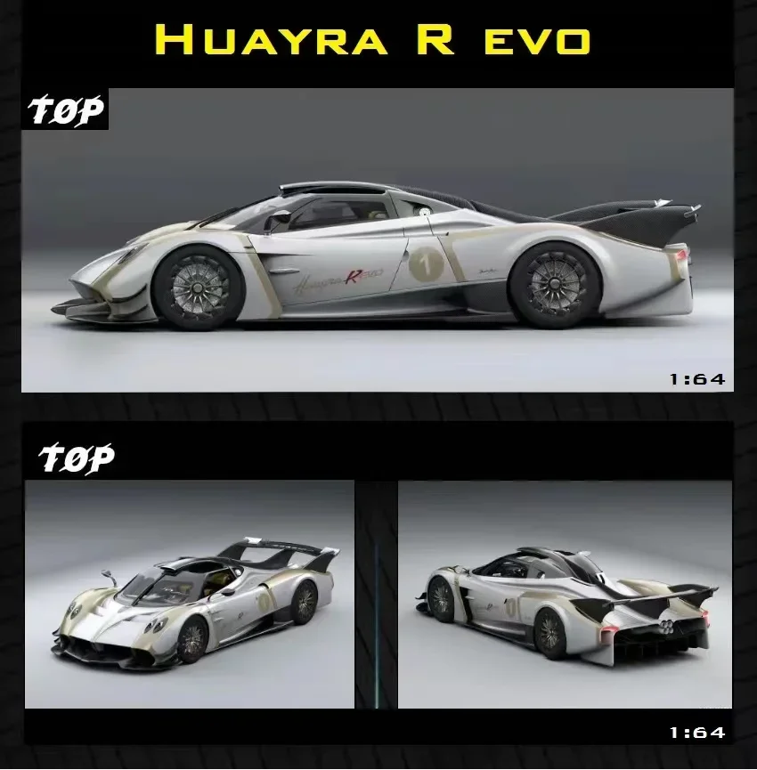 TOP 1:64 Huayra R EVO White No.1 Limited999  Diecast Model Car