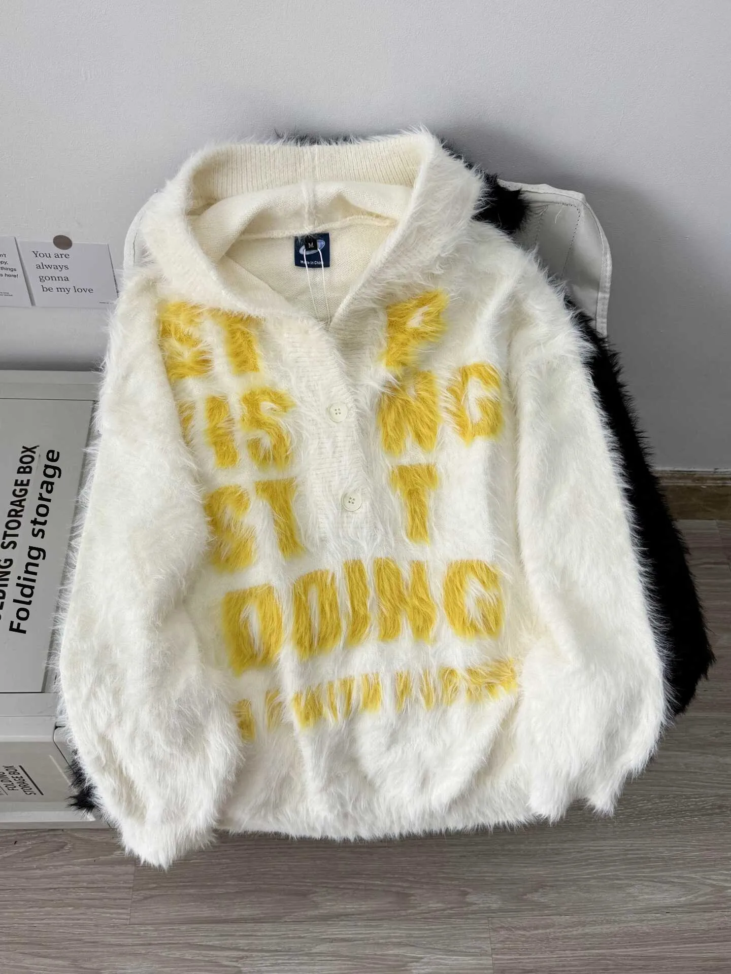 

Мужской вязаный свитер-худи в стиле ретро с принтом букв, из мягкой ткани, осенне-зимний, теплый, повседневный, свободного кроя, длинный