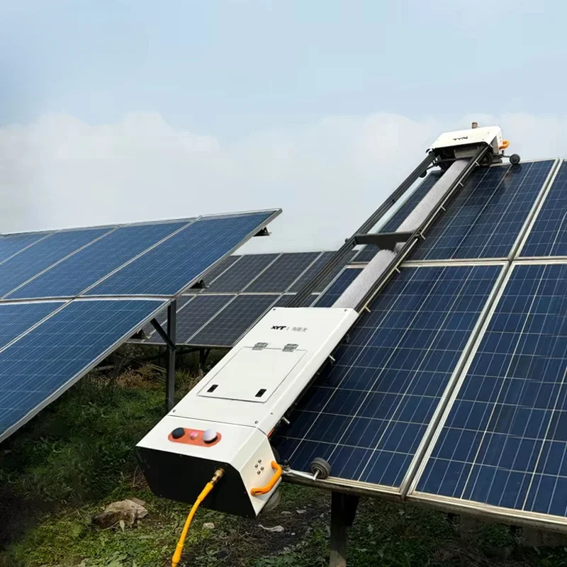 Solar Panel Cleaning Robot Automatic Photovoltaic Panel Cleaning Machine With 48V 20ah Lithium Battery