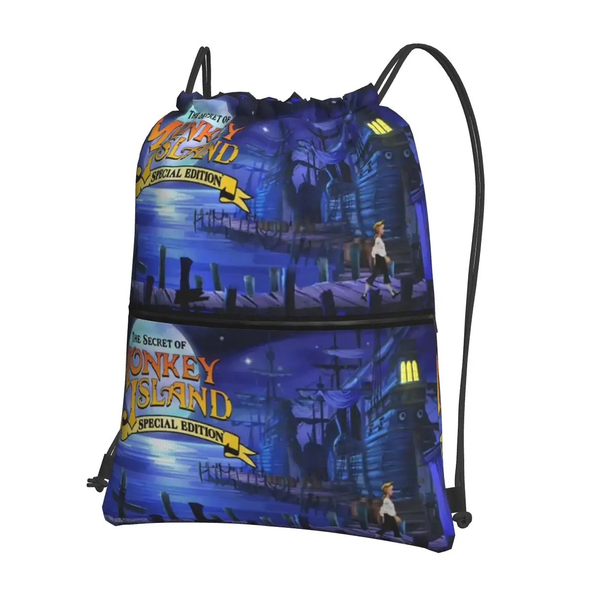 

Monkey Island Backpacks Multi-function Drawstring Bundle Pocket Sundries Bag Book Bags for Travel Students