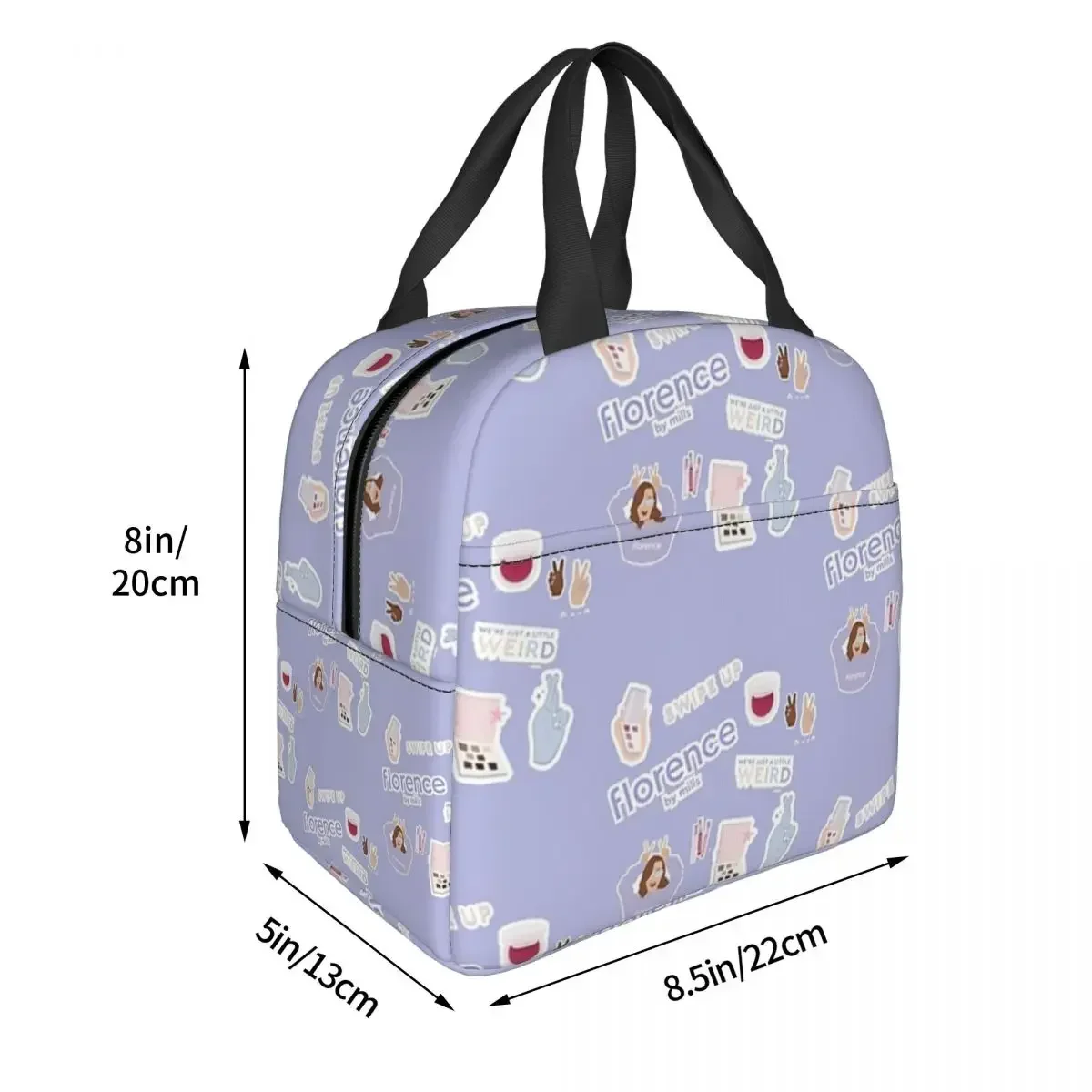 Florence By Mills Cute Insulated Lunch Bags Portable Picnic Bags Thermal Cooler Lunch Box Lunch Tote for Woman Work Kids School