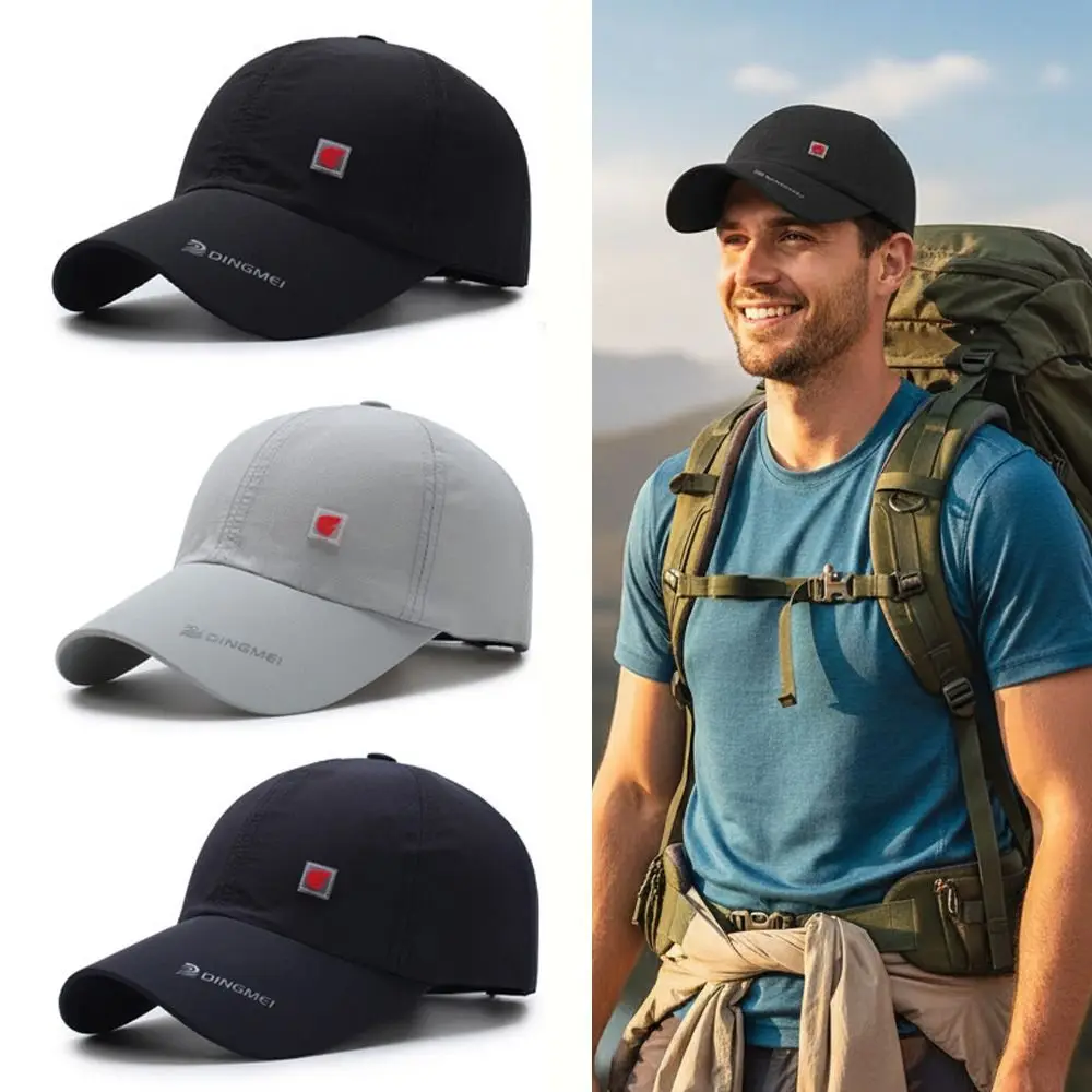 

Breathable Perforated Quick-Drying Hat Sun Protection Adjustable Travel Sports Hat Letter Embroidery Casquette Peaked Cap