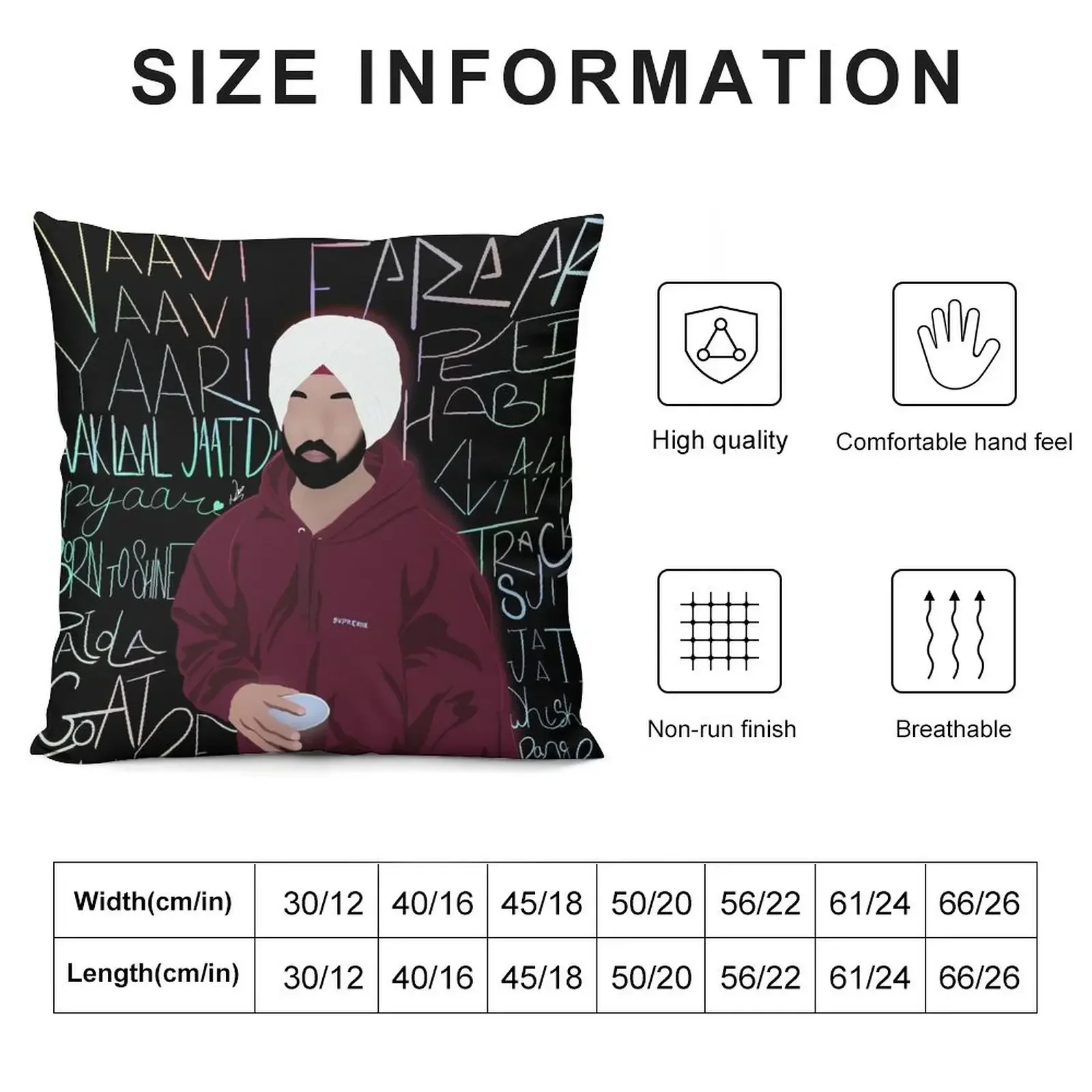 Diljit Dosanjh- GOAT Throw Pillow luxury decor Embroidered Cushion Cover covers for pillows pillow