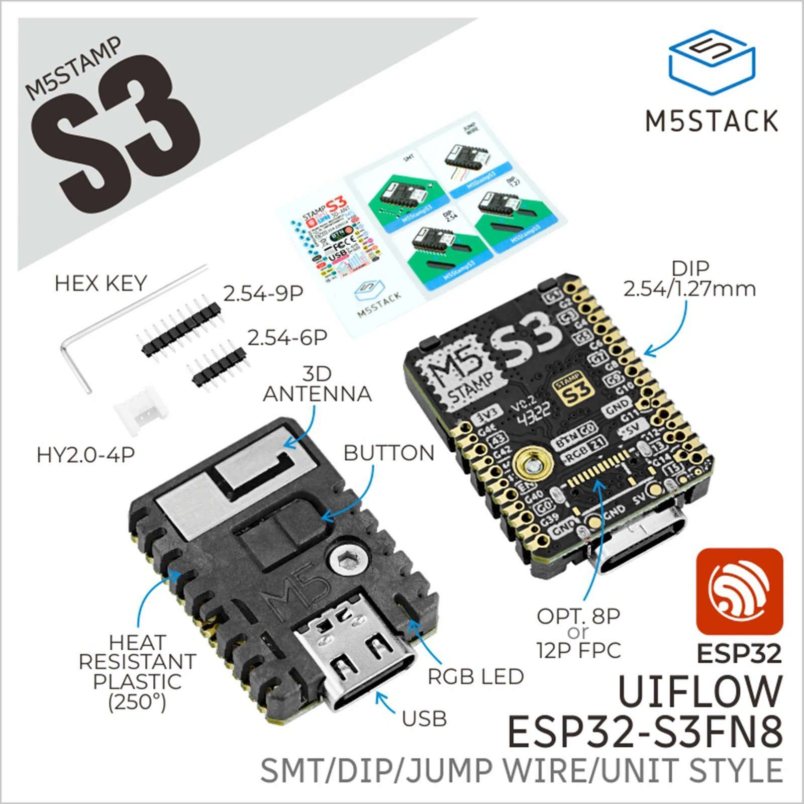 

M5Stack Official M5Stamp ESP32S3 Module