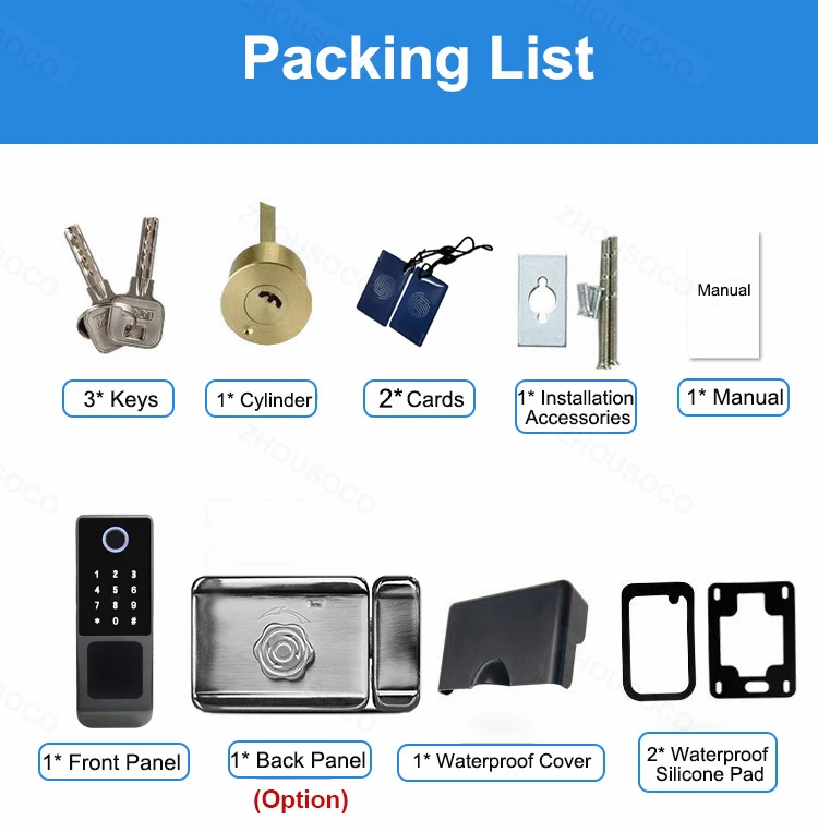 Smart fingerprint gate lock product image 29