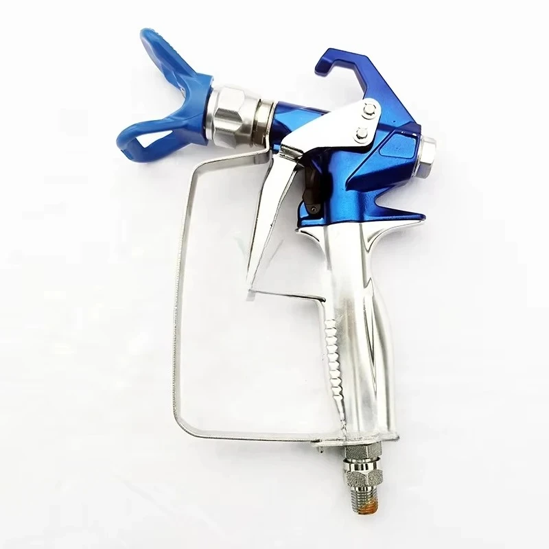 Blue Comfortable 2-Finger Trigger 4-Finger Contractor PC Airless Gun with Nozzle Shroud