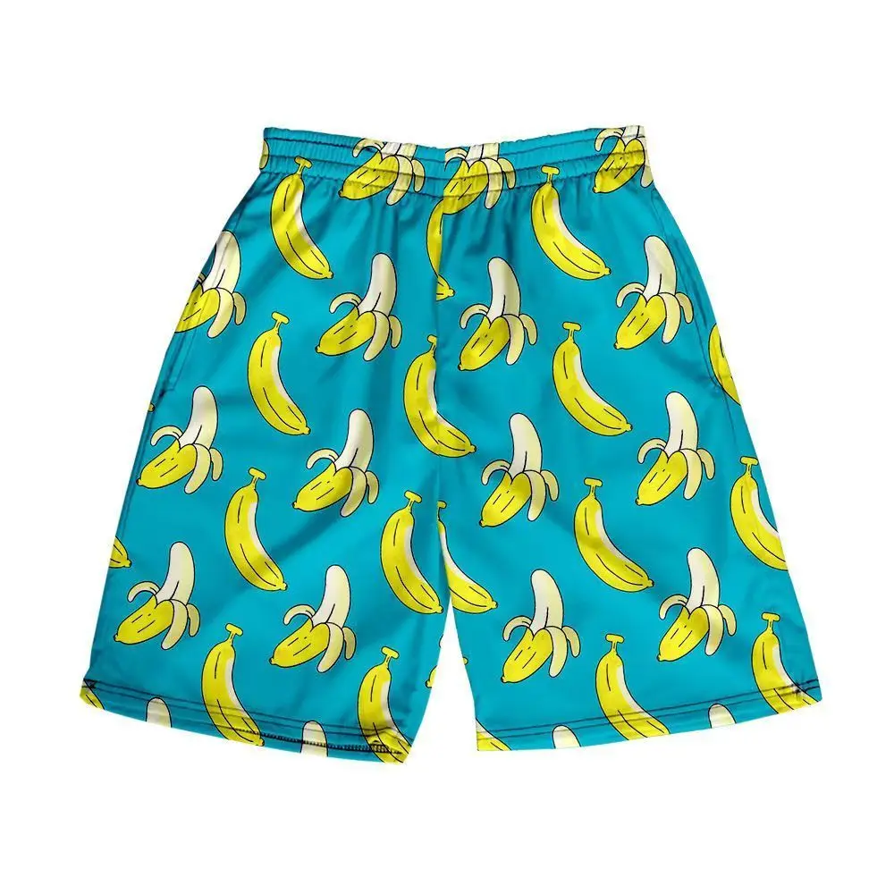 

Mens summer beach wear shorts loose cartoon 3D printed casual pants