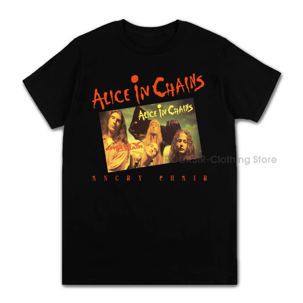 Men Crew Neck Tops Fashion Cotton Tshirt Alice in Chains Sun Logo Print Unisex Casual Rock Style t-shirt High Quality Basic Tees